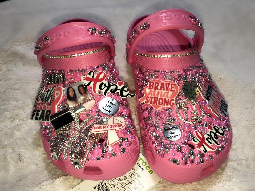 Pink Breast Cancer Crocs w/ Photo