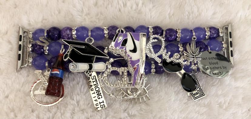 Custom Purple Apple Watch Charm Band